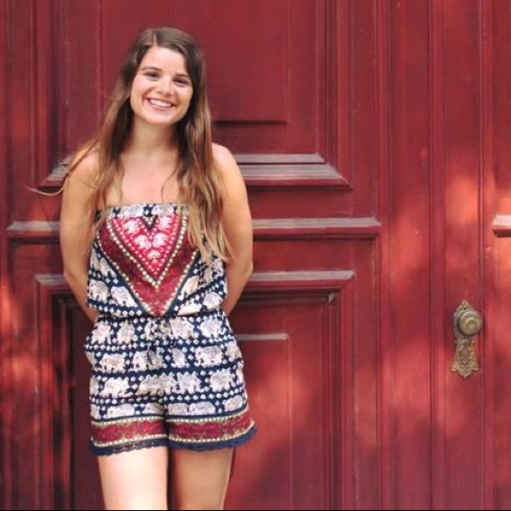 Cute elephant patterned romper